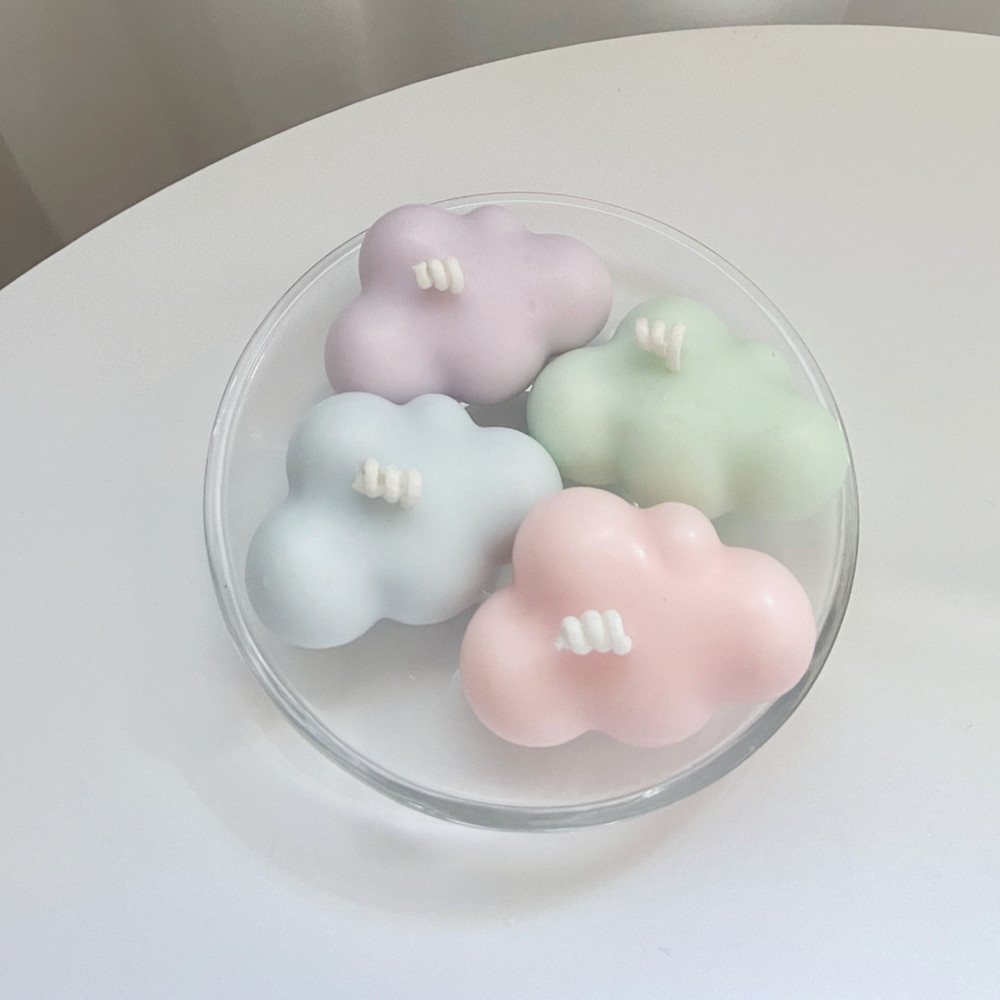 Cloud Candle in pastel colours